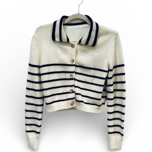 Cider Black and Off White Striped Sweater